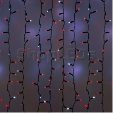 Гирлянда Светодиодный Дождь 2х9м, эффект мерцания, черный провод, 220В, диоды КРАСНЫЕ, NEON-NIGHT