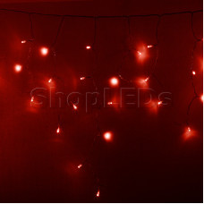 Гирлянда Айсикл (бахрома) светодиодный, 4,8 х 0,6 м, прозрачный провод, 220В, диоды красные, NEON-NIGHT