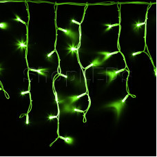 Гирлянда Айсикл (бахрома) светодиодный, 4,0 х 0,6 м, белый провод КАУЧУК, 230 В, диоды зеленые, 128 LED